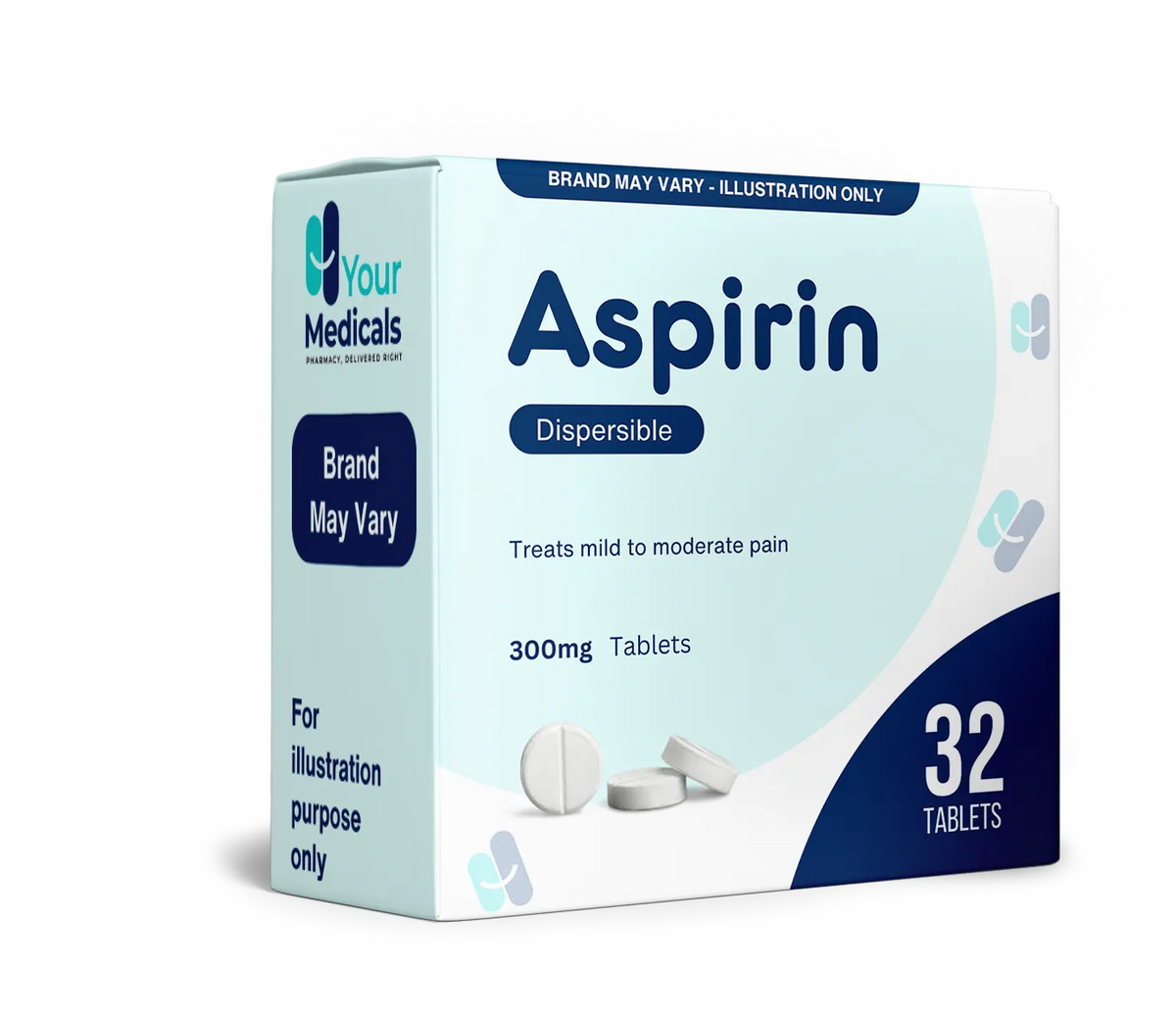 Aspirin Dispersible 300mg Tablets – 32 Tablets – YourMedicals