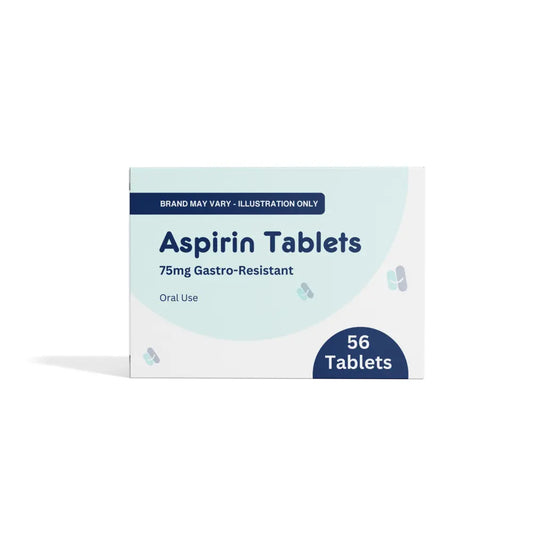 Aspirin Tablets 75mg - 56 Gastro-Resistant Tablets