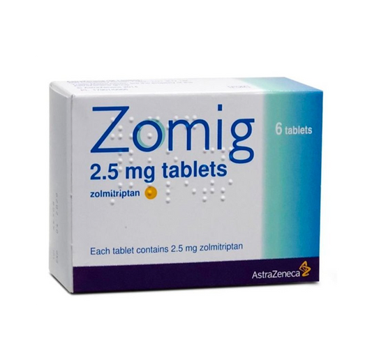 Zomig 2.5mg Tablets (Branded Zolmitriptan)