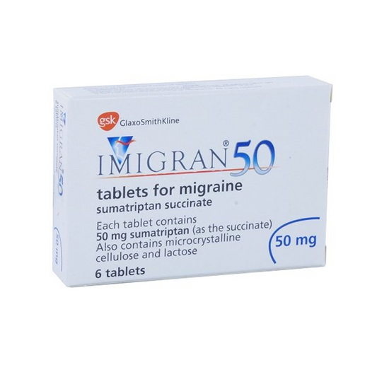 Imigran 50mg Tablets (Branded Sumatriptan)