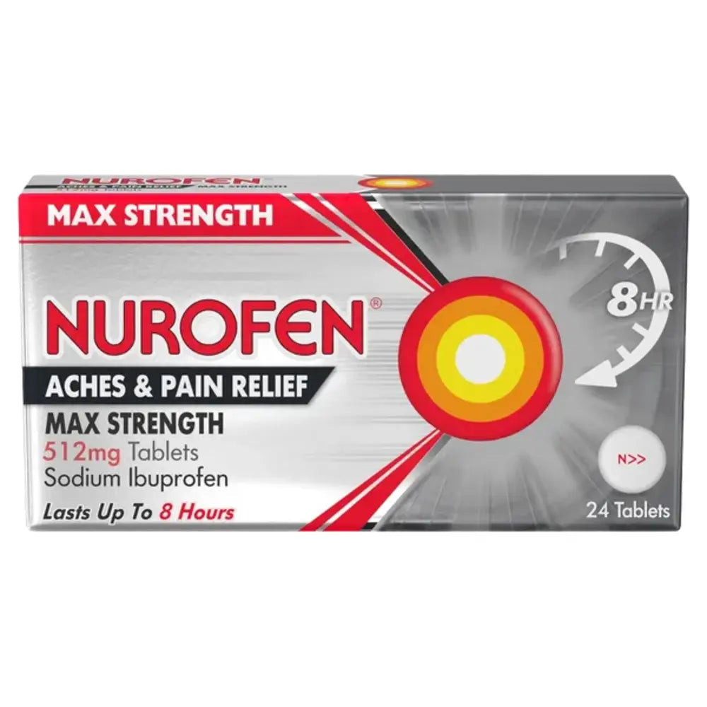 Nurofen Max Strength Joint & Back Pain Relief - 512mg - 24 Tablets ...