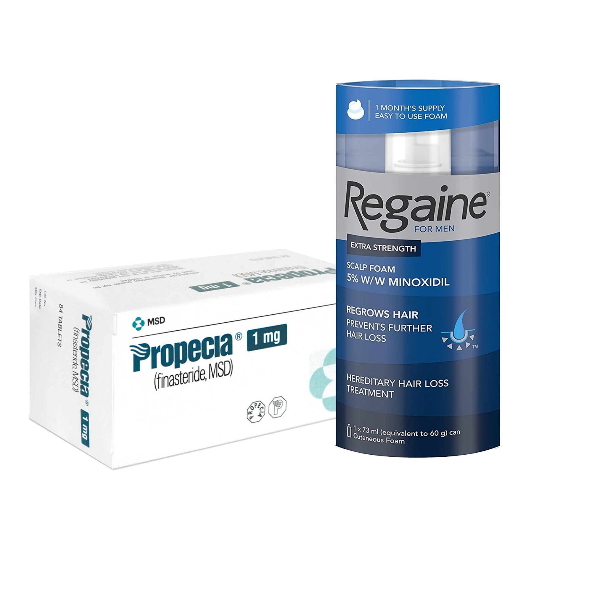 Hair Loss Bundle (Propecia Tablets - 1mg & Regaine For Men Extra Strength Scalp Foam - 73ml)