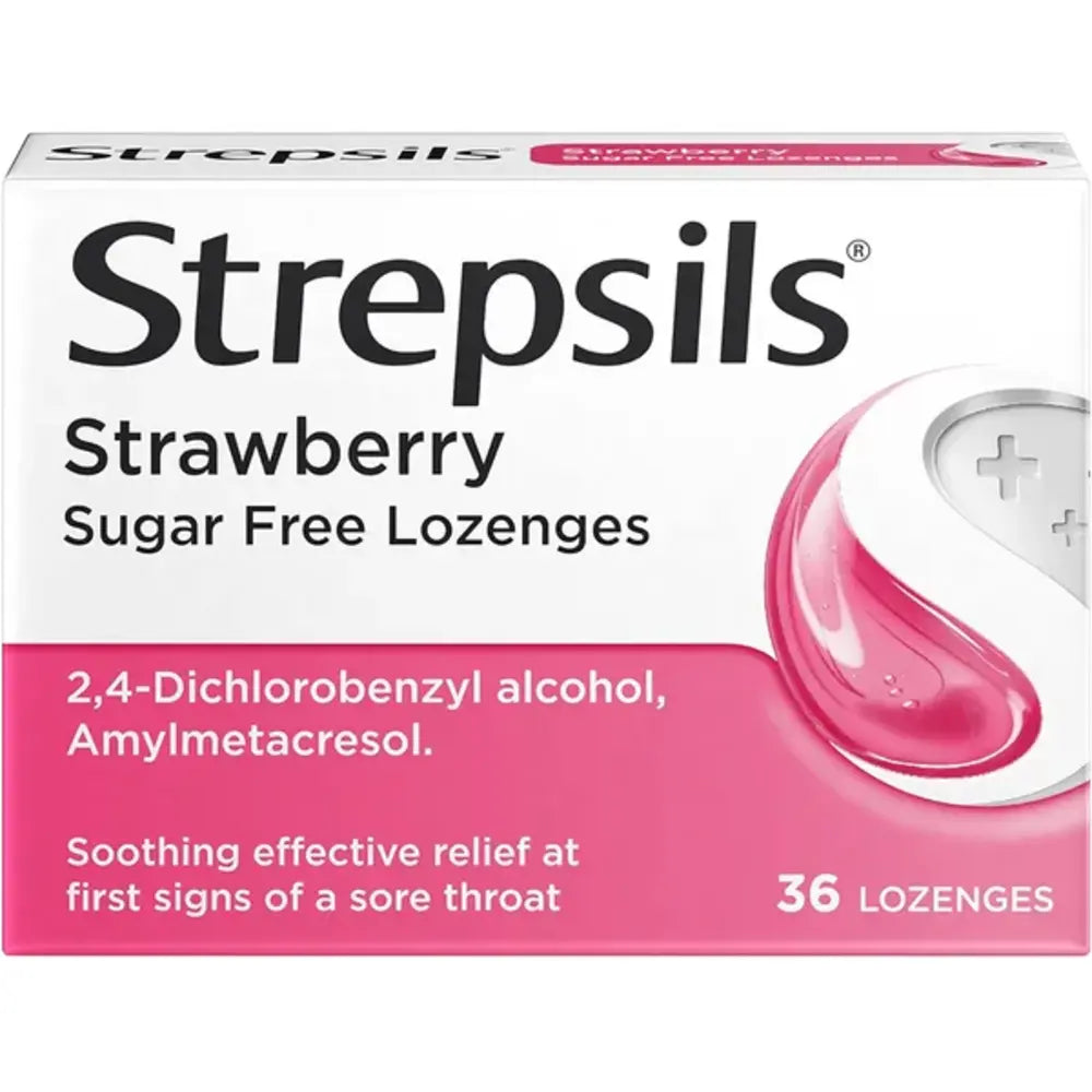 Strepsils Strawberry Sugar Free 